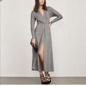 Reformation silver maxi dress